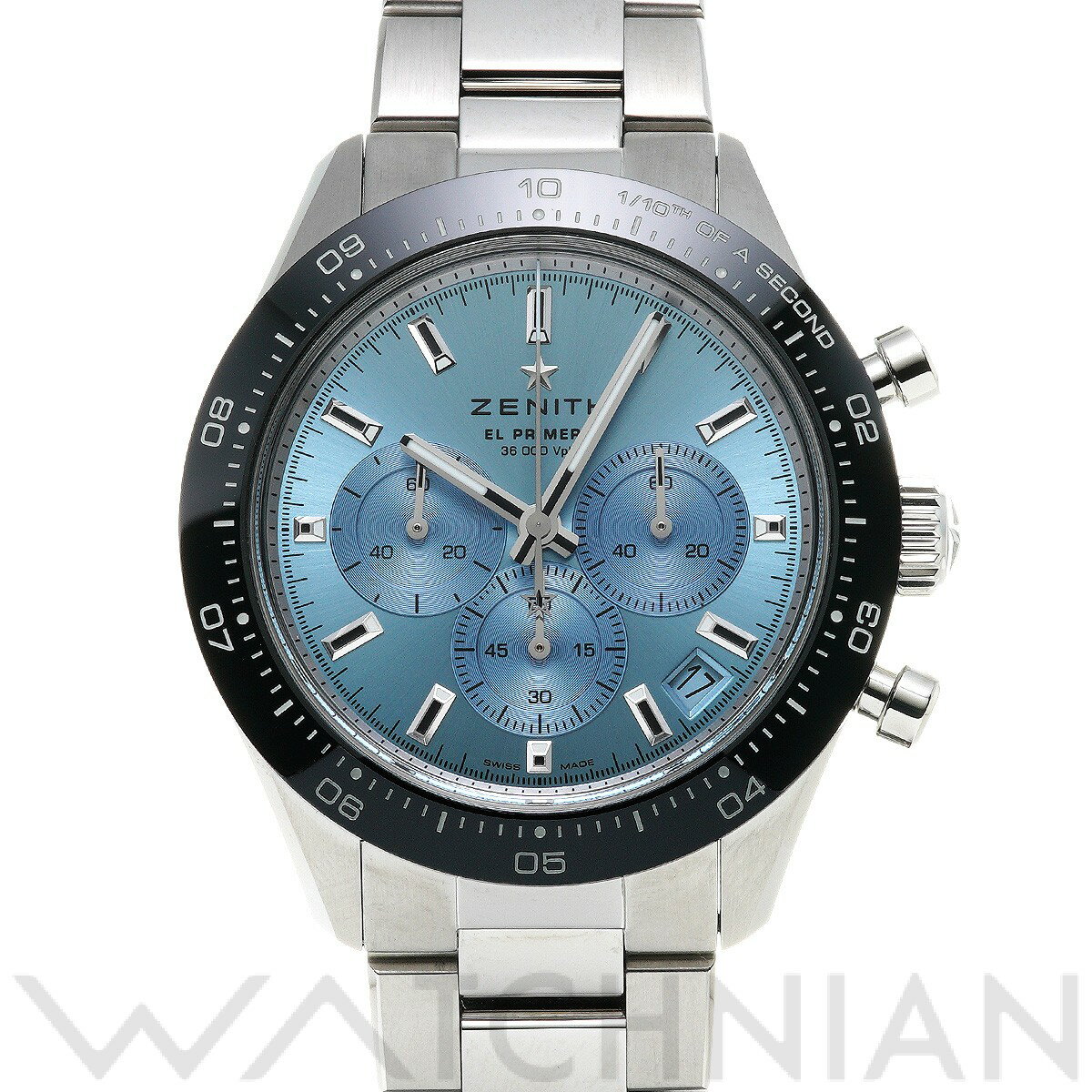 【中古】 ゼニス ZENITH クロノマスター スポーツ ヨシダ スペシャルエディション 03.3105.3600/52.M3100 アクアブルー メンズ 腕時計のサムネイル