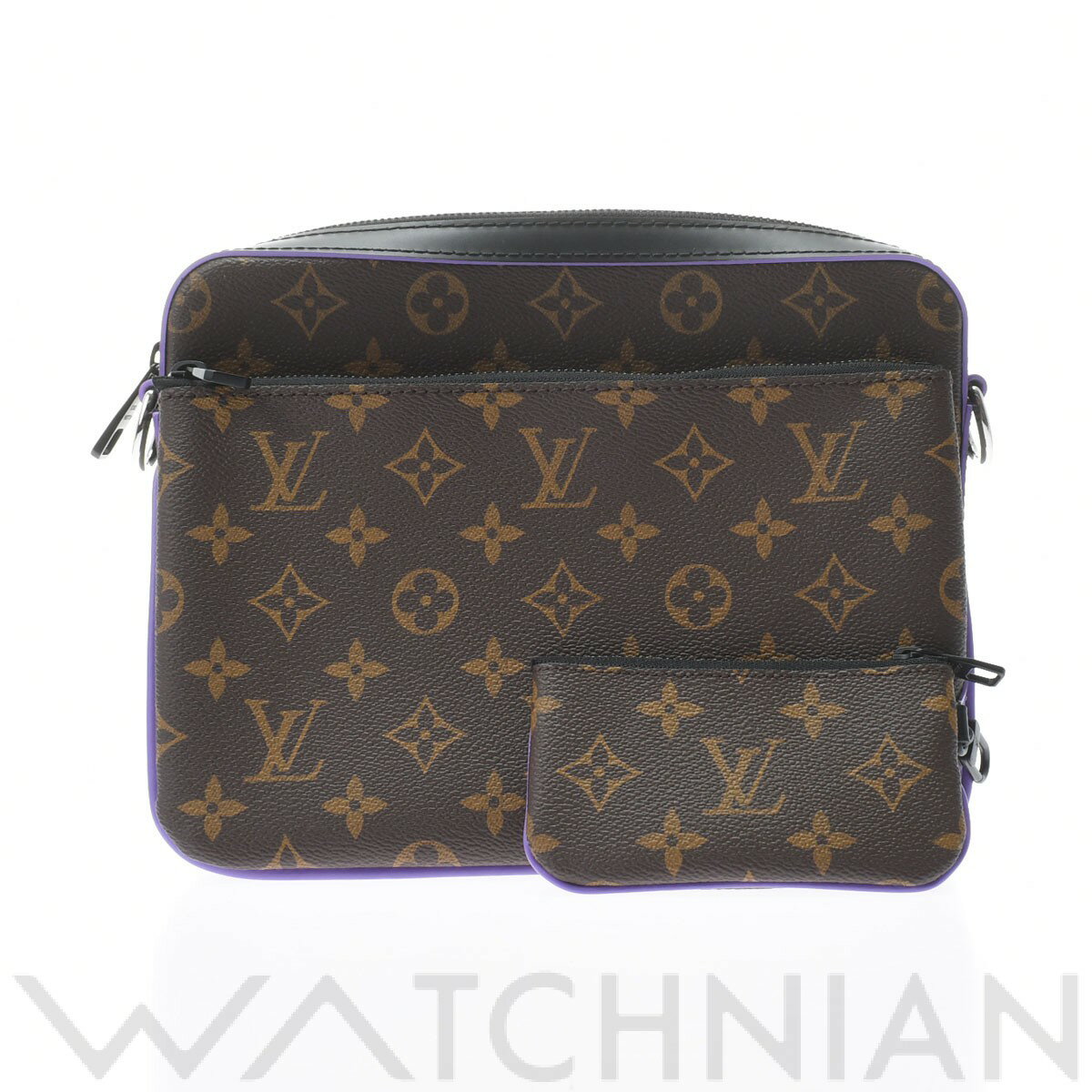 【未使用品】 ルイ ヴィトン LOUIS VUITTON モノグラムマカサー トリオ メッセンジャー ブラウン/パープル M46266 モノグラムキャンバス メンズ メッセンジャーバッグのサムネイル