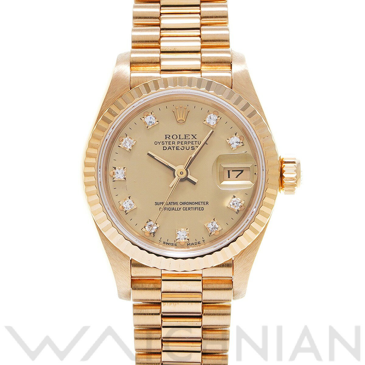 【中古】 ロレックス ROLEX デイトジャスト 69178G 91番台(1985年頃製造) シャンパン/ダイヤモンド レディース 腕時計