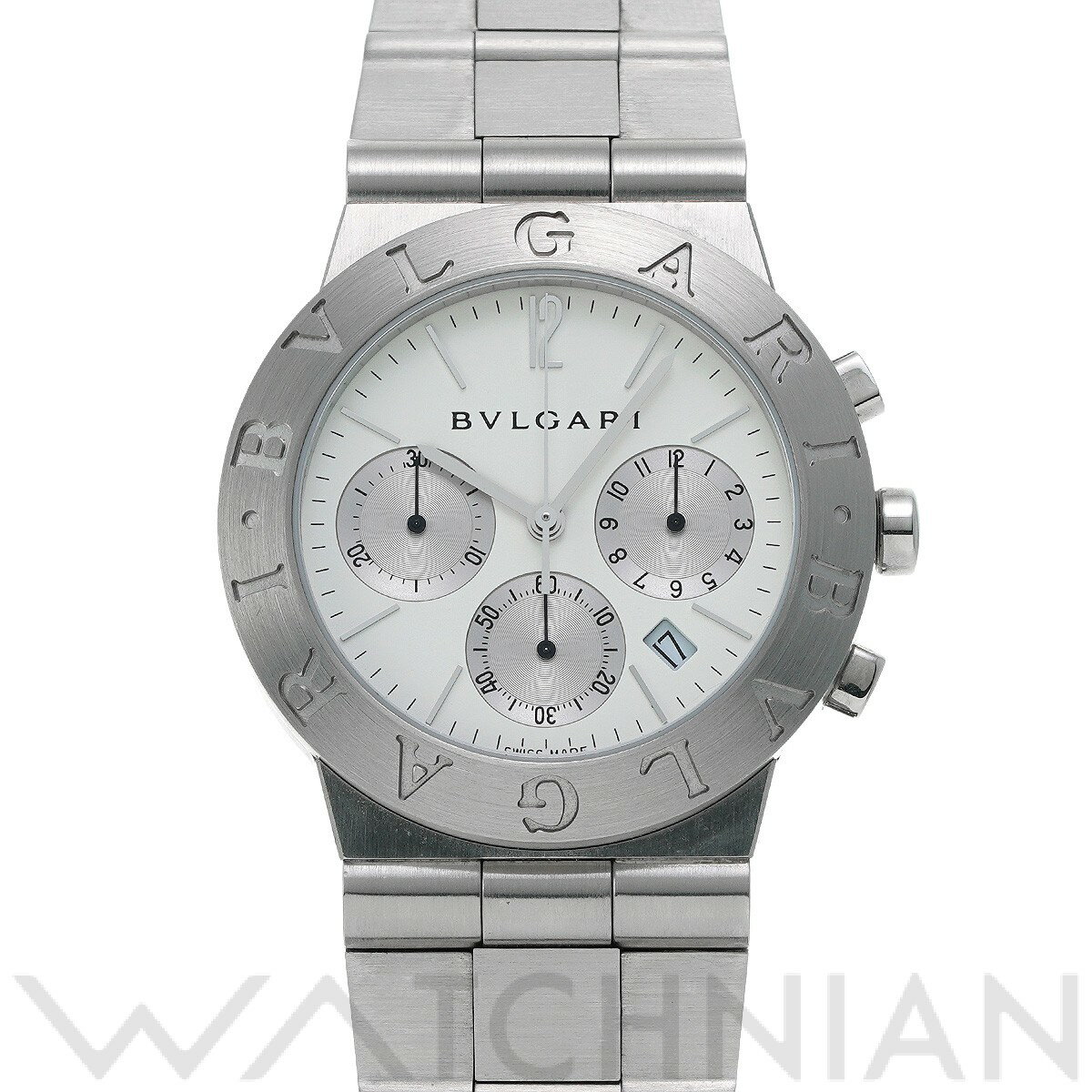 【中古】 ブルガリ BVLGARI スポーツ クロノグラフ CH35WSSD ホワイト/シルバー メ ...