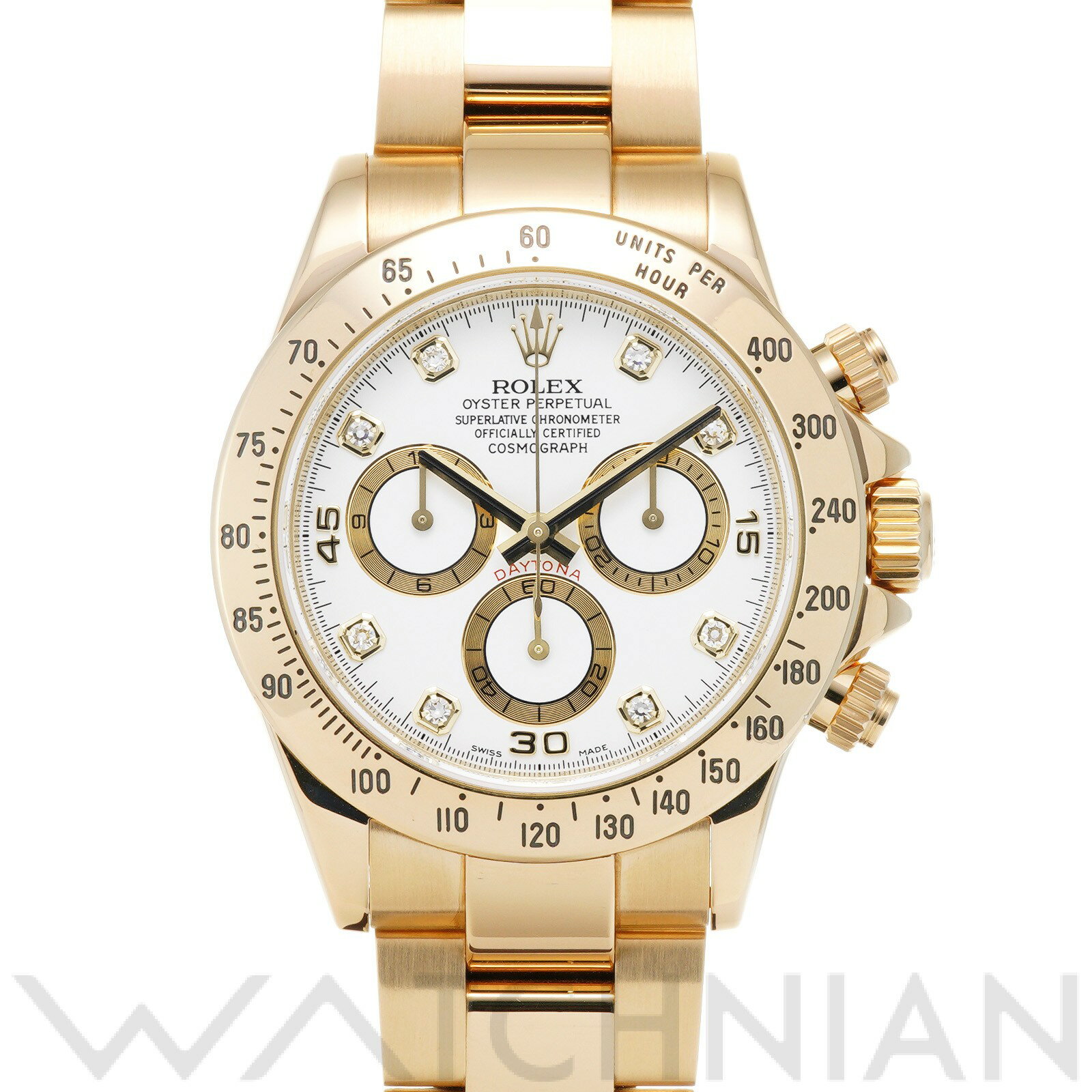 【中古】 ロレックス ROLEX コスモグラフ デイトナ 116528G M番(2008年頃製造) ホワイト/ダイヤモンド メンズ 腕時計