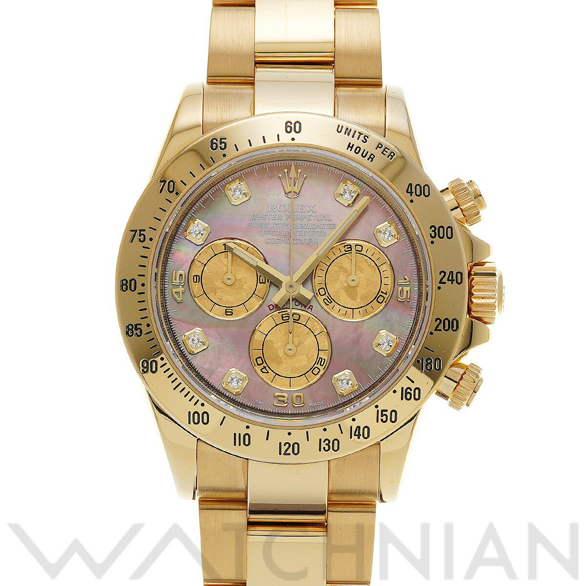 【中古】 ロレックス ROLEX コスモグラフ デイトナ 116528NG V番(2009年頃製造) ブラックシェル/ゴールドクリスタル/ダイヤモンド メンズ 腕時計