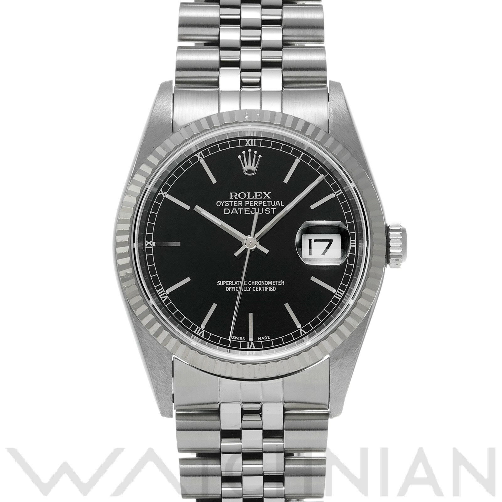 【中古】 ロレックス ROLEX デイトジャスト 36 16234 U番(1998年頃製造) ブラック メンズ 腕時計