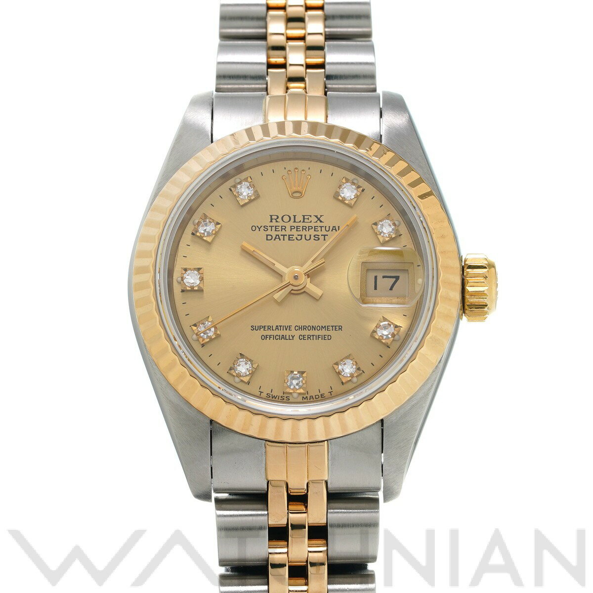 【中古】 ロレックス ROLEX デイトジャスト 69173G E番(1991年頃製造) シャンパン/ダイヤモンド レディース 腕時計