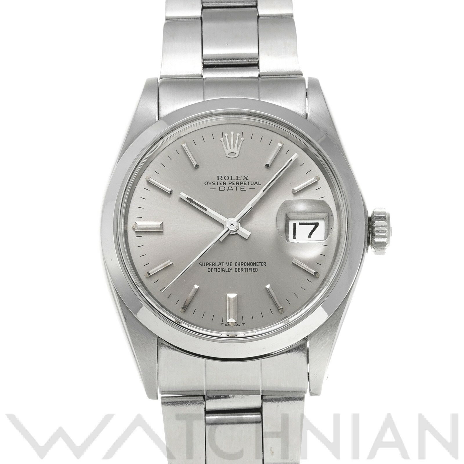 【中古】 ロレックス ROLEX オイスターパーペチュアル デイト 34 1500 25番台(1970年頃製造) グレー メンズ 腕時計