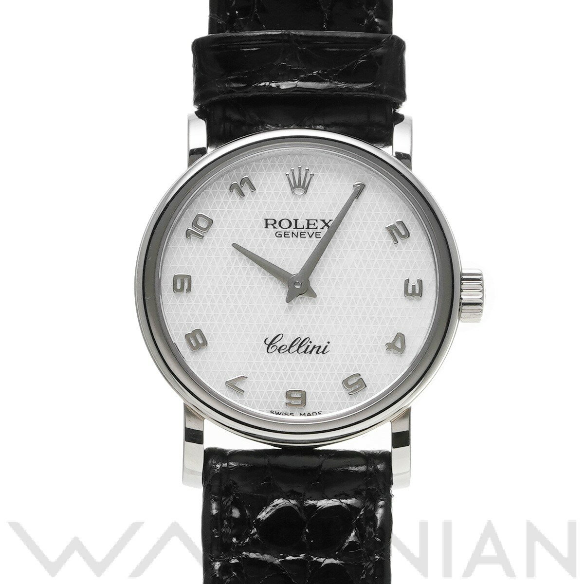 【中古】 ロレックス ROLEX チェリーニ 6110 A番(1999年頃製造) ホワイトシェル レディース 腕時計