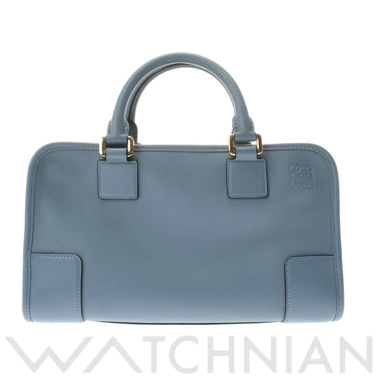 【3種選べるクーポン 10/24-】【中古】 ロエベ LOEWE アマソナ28 ブルーグレー/ゴールド金具 カーフ レディース ハンドバッグのサムネイル