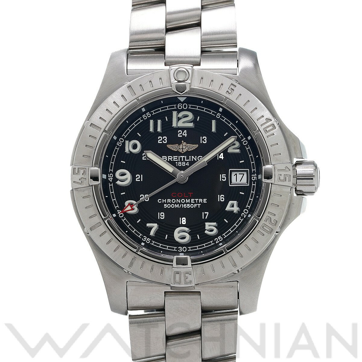 【中古】 ブライトリング BREITLING コルト クォーツ A748B83PRS ブラック メン ...
