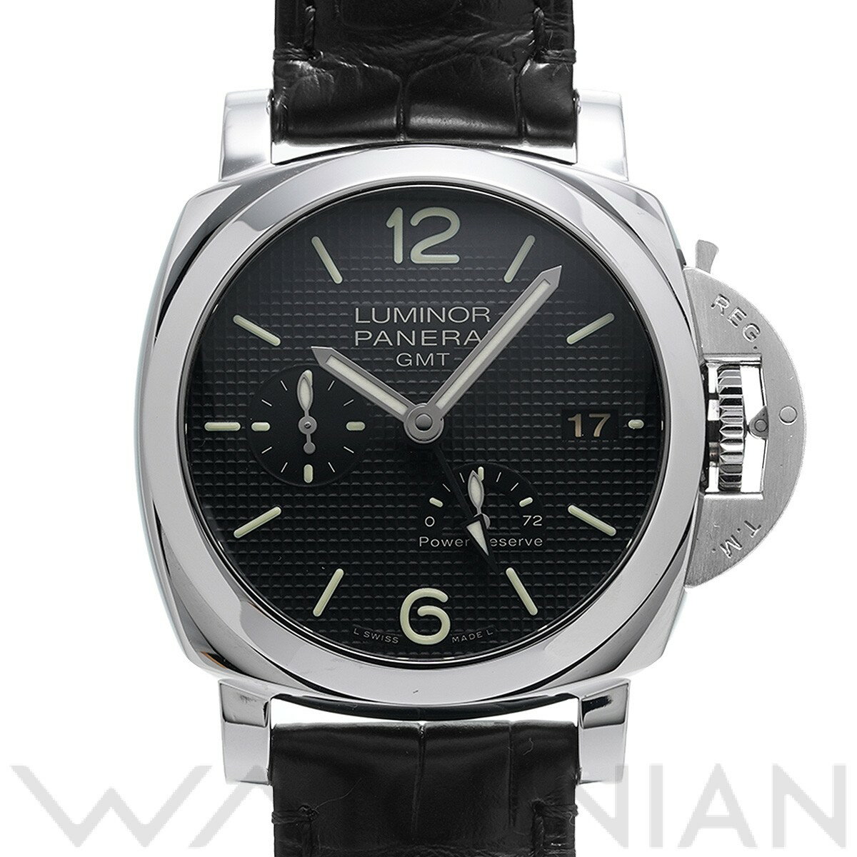 【3種選べるクーポン 10/24-】【中古】 パネライ PANERAI ルミノール 1950 3デイズ GMT パワーリザーブ オートマティック アッチャイオ PAM00537 Q番(2014年製造) ブラック メンズ 腕時計のサムネイル