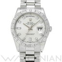 【中古】 ロレックス ROLEX デイデイト 36 118366A P番(2001年頃製造) シルバー/ダイヤモンド メンズ 腕時計