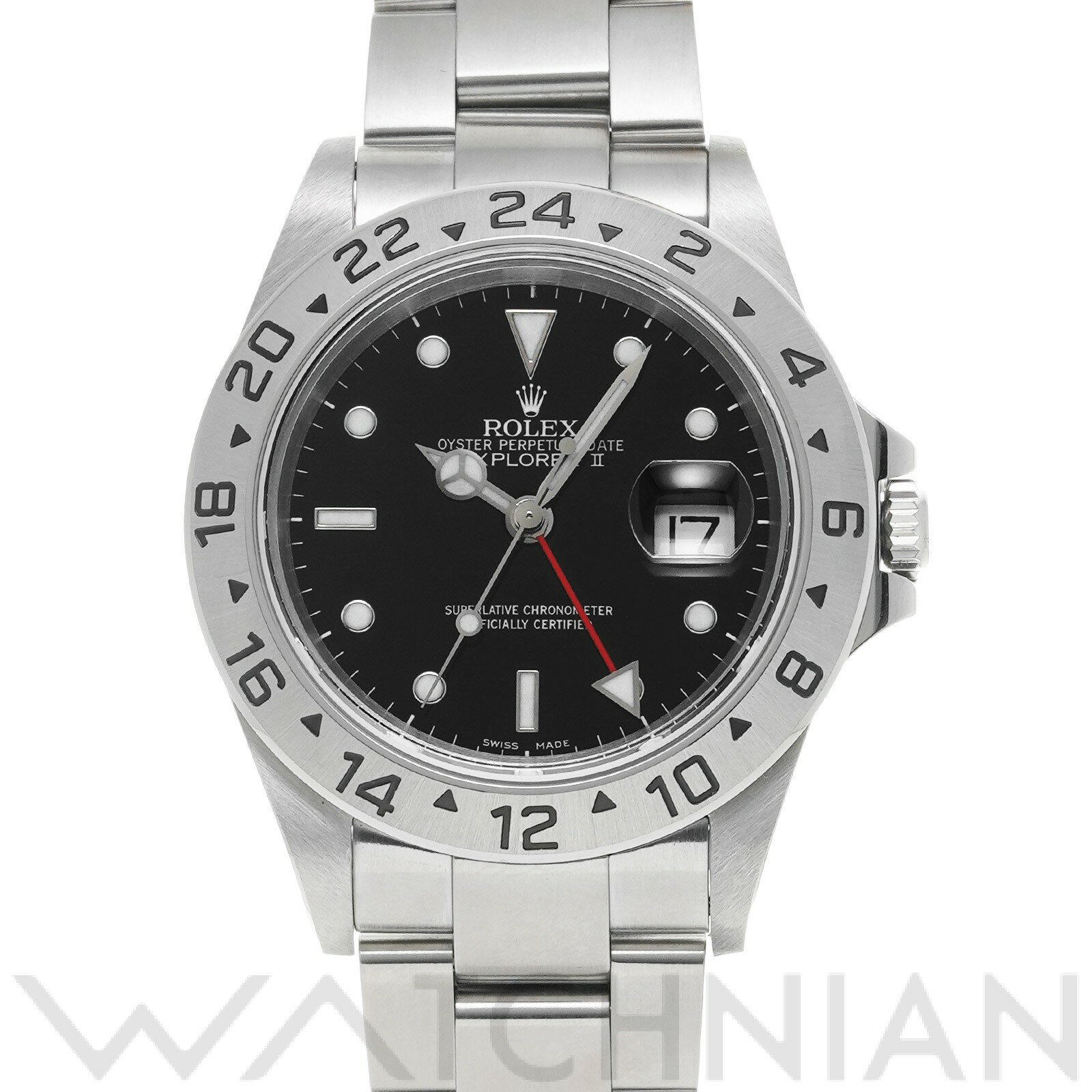 【中古】 ロレックス ROLEX エクスプローラーII 16570 P番(2000年頃製造) ブラック メンズ 腕時計