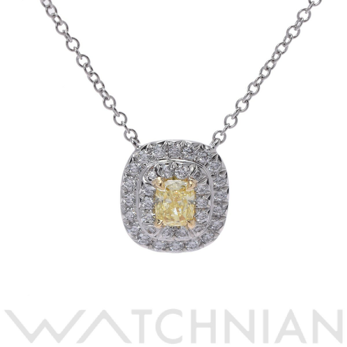 【中古】 ティファニー TIFFANY & Co. ソレスト イエローダイヤ0.24ct ネックレス Pt950プラチナ/K18イエローゴールド イエローダイヤ レディース ネックレスのサムネイル