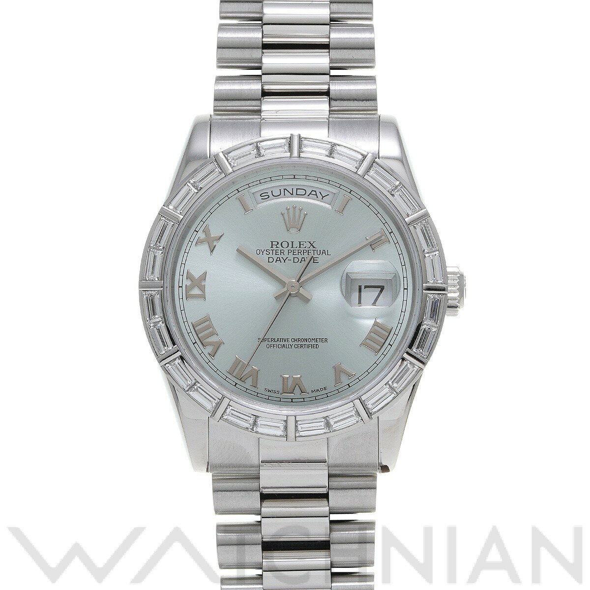 【中古】 ロレックス ROLEX デイデイト 36 118366 K番(2002年頃製造) アイスブルー メンズ 腕時計