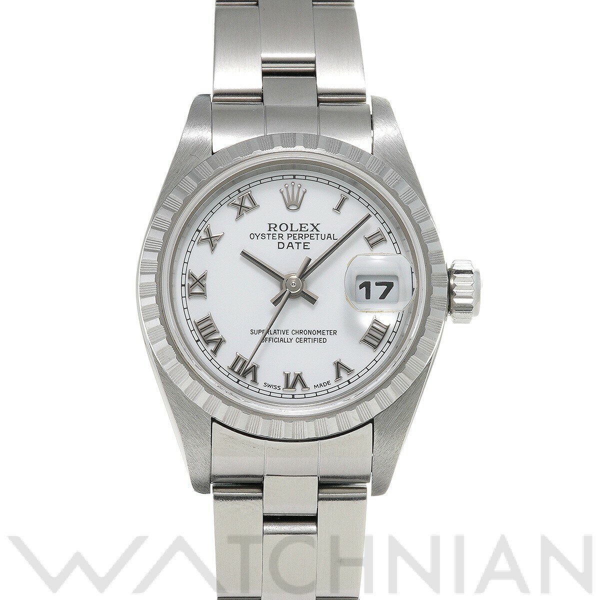 【中古】 ロレックス ROLEX オイスターパーペチュアル デイト 79240 Y番(2003年頃製造) ホワイト レディース 腕時計