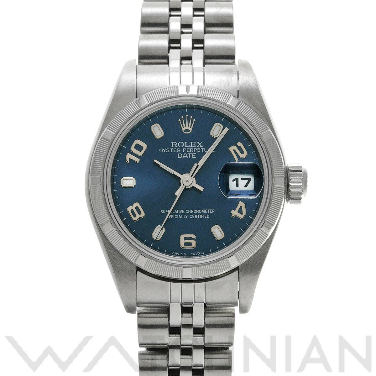 【中古】 ロレックス ROLEX オイスターパーペチュアル デイト 79190 F番(2004年頃製造) ブルー レディース 腕時計