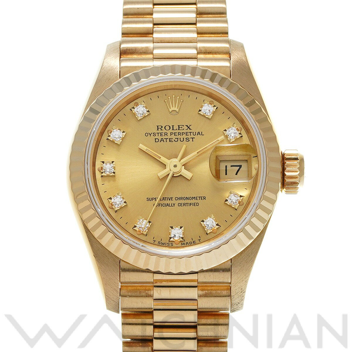 【中古】 ロレックス ROLEX デイトジャスト 69178G X番(1993年頃製造) シャンパン/ダイヤモンド レディース 腕時計