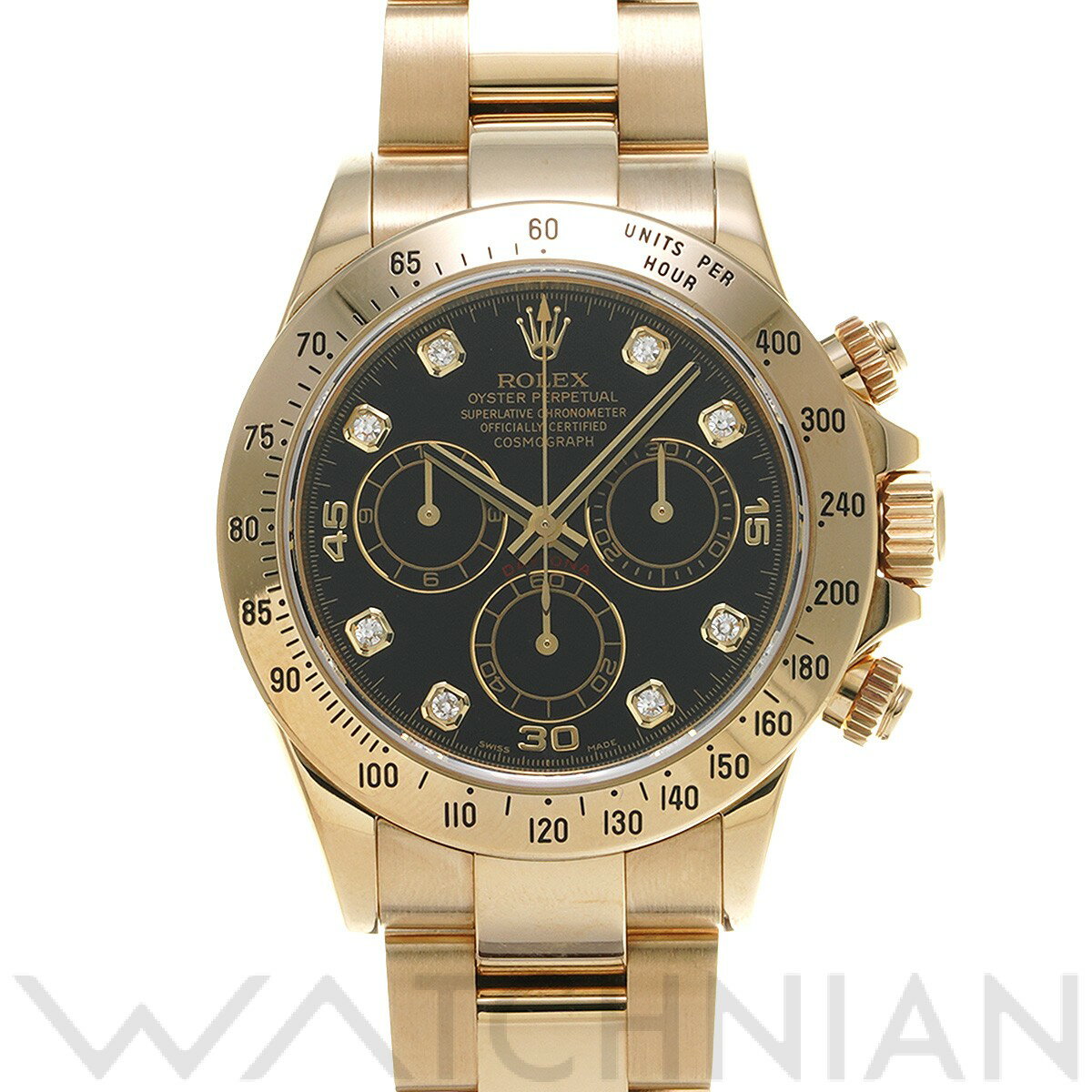 【中古】 ロレックス ROLEX コスモグラフ デイトナ 116528G D番(2005年頃製造) ブラック/ダイヤモンド メンズ 腕時計
