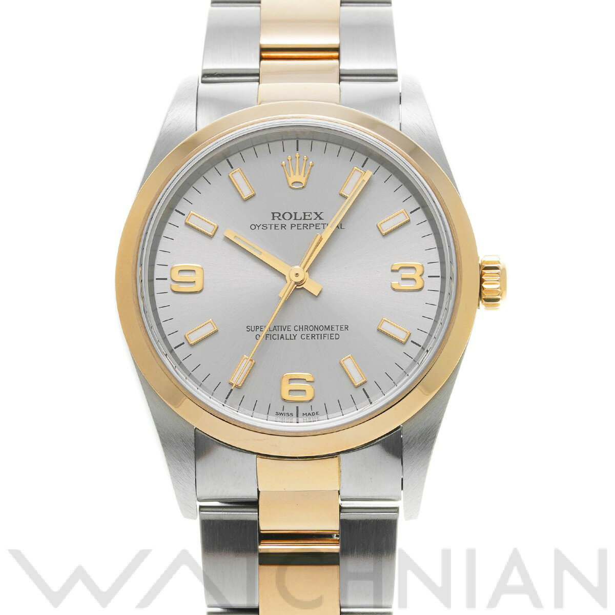 【中古】 ロレックス ROLEX オイスターパーペチュアル 14203M K番(2001年頃製造) グレー メンズ 腕時計