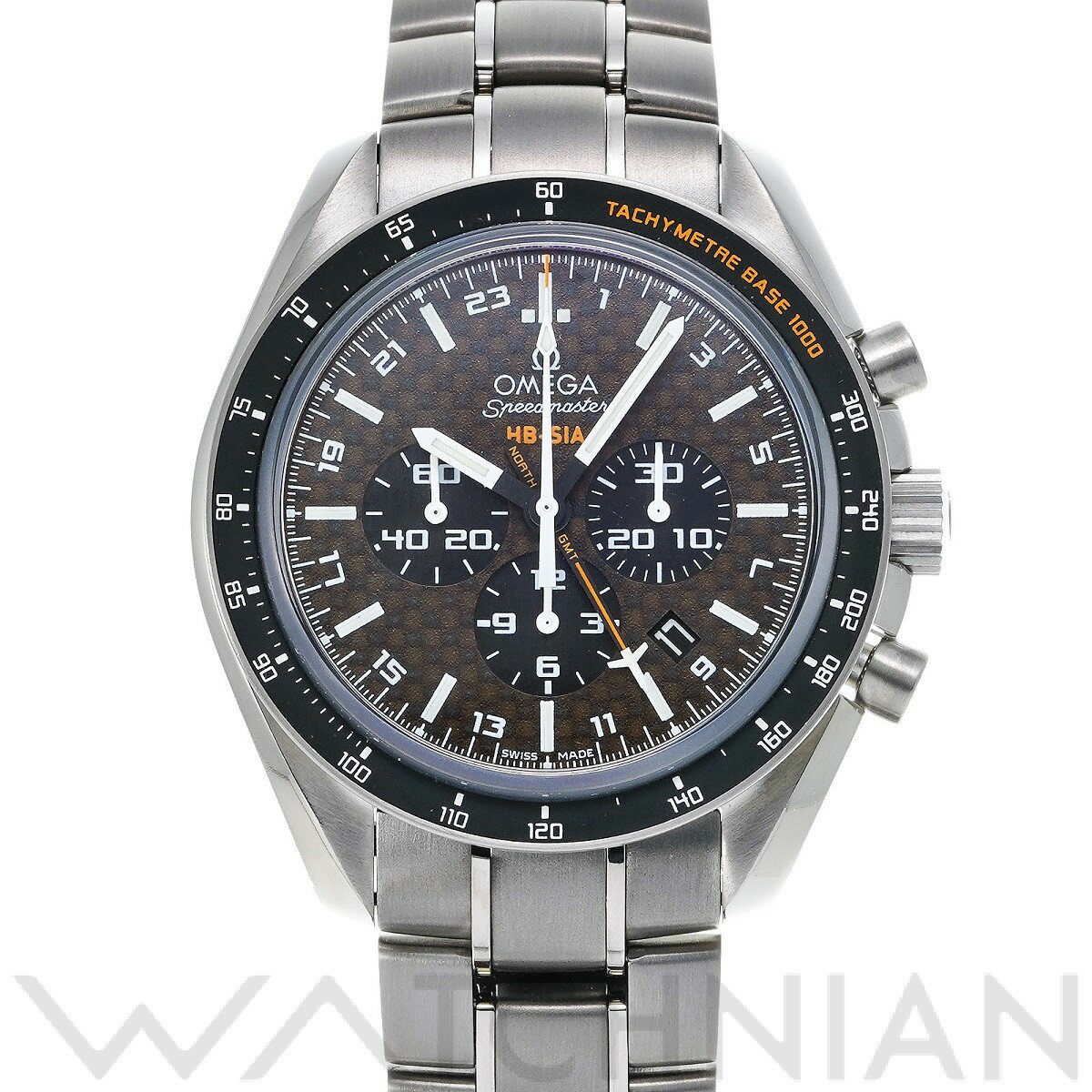 【中古】 オメガ OMEGA スピードマスター HB-SIA コーアクシャル GMT 321.90.44.52.01.001 ブラックカーボン メンズ 腕時計