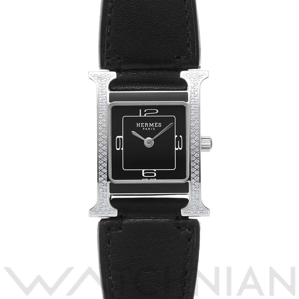 【〜10/30 最大2万円クーポン & 10/25 P2倍】エルメス HERMES Hウォッチ ドゥブルジュー SM HH1.231 ブラックラッカー レディース 腕時計 エルメス 時計 高級腕時計 ブランド 【ローン60回払い無金利】【中古】のサムネイル