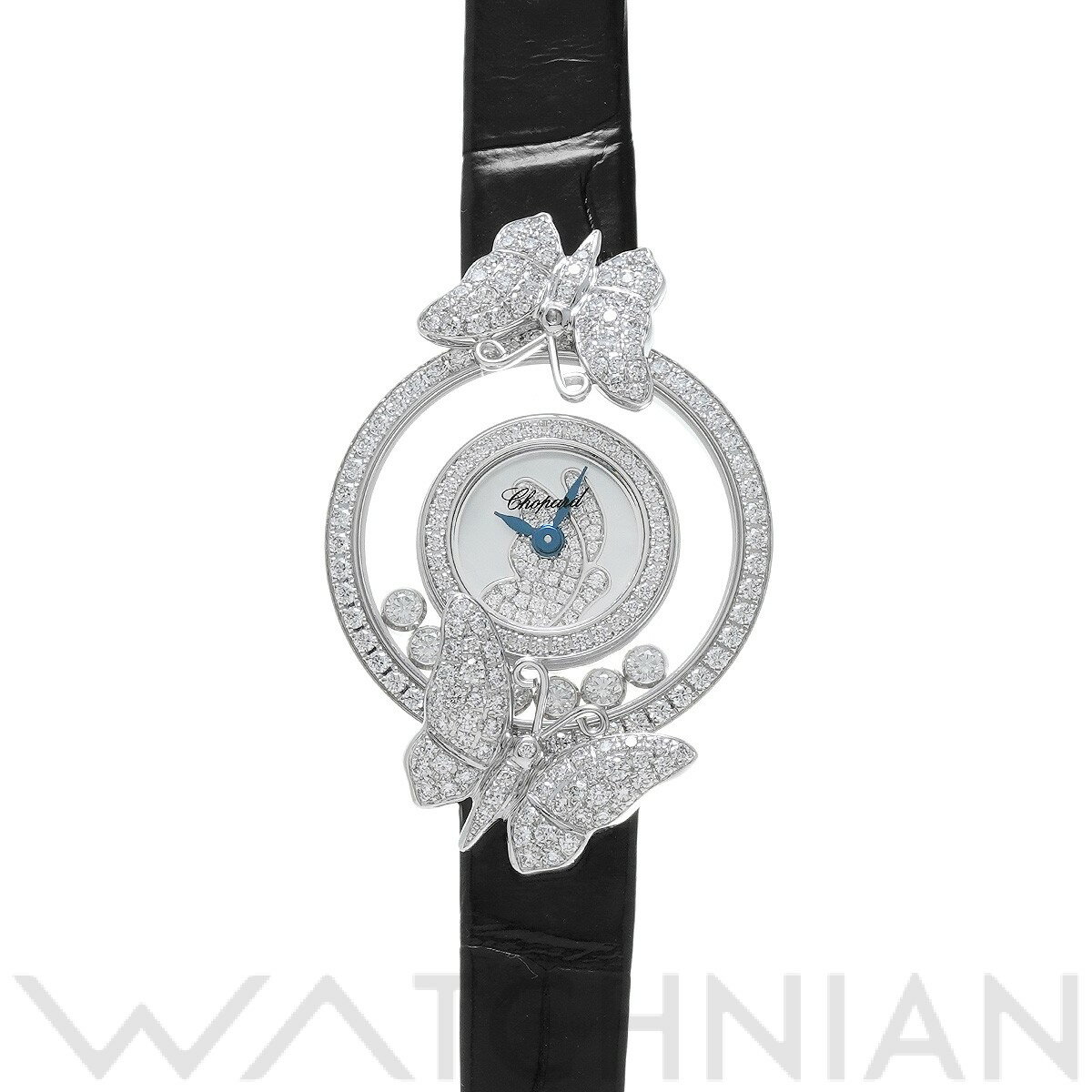 【3種選べるクーポン＆P2倍 2/1】【ローン60回払い無金利】【中古】 ショパール Chopard ハッピーダイヤモンド パピヨン 204444-1001 ホワイトシェル/ダイヤモンド レディース 腕時計 ショパール 時計 高級腕時計 ブランドのサムネイル