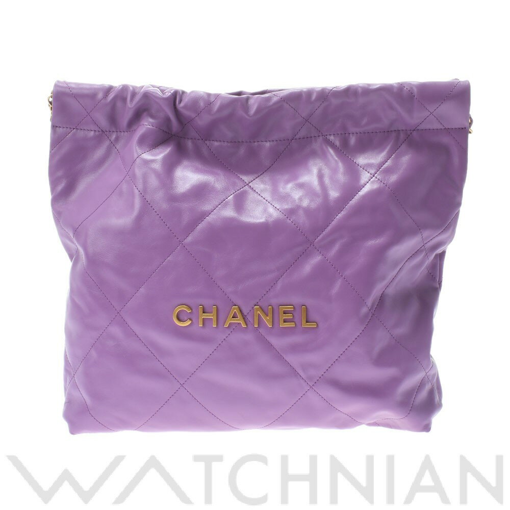 【80万円以上ご購入で1％OFFクーポン 6/4〜】【未使用品】 シャネル CHANEL CHANEL22 スモールハンドバッグ パープル/ゴールド金具 AS3260 シャイニーカーフスキン レディース ハンドバッグのサムネイル
