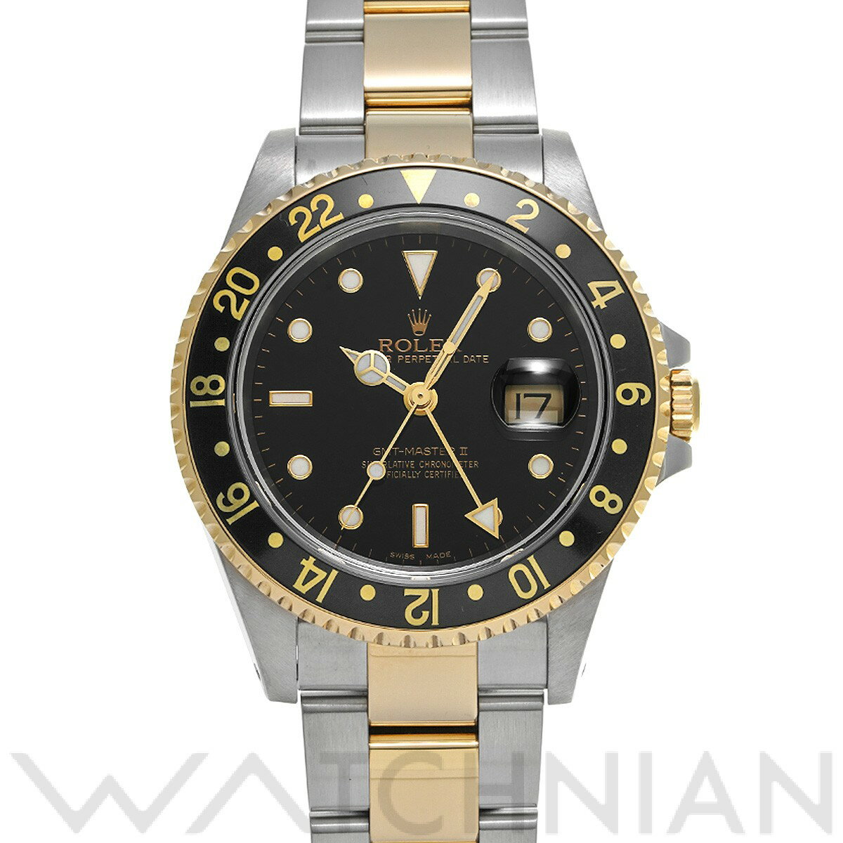 【全品ポイント2倍 8/15】 【中古】 ロレックス ROLEX GMTマスターII 16713 P番(2001年頃製造) ブラック 黒 メンズ ブランド 腕時計 ブランド ロレックス腕時計 ウォッチ 高級腕時計のサムネイル