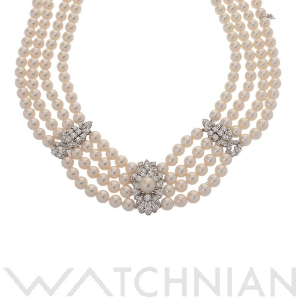 【中古】 ミキモト MIKIMOTO 4連パールネックレス K18ホワイトゴールド レディース ネックレスのサムネイル