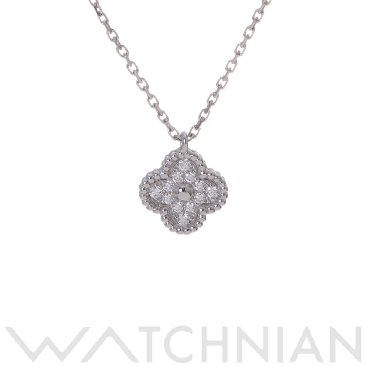 【2種選べるクーポン -8/25】【中古】 ヴァン クリーフ&アーペル Van Cleef & Arpels スウィートアルハンブラ ネックレス VCAR085900 K18ホワイトゴールド ダイヤモンド レディース ネックレスのサムネイル