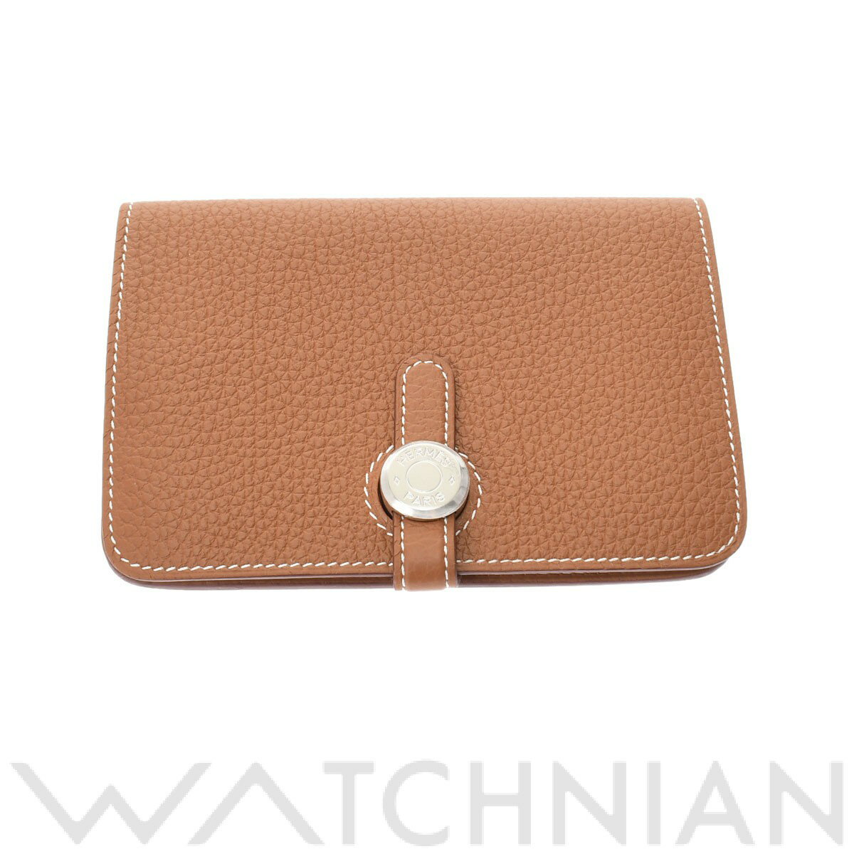【全品ポイント2倍 6/15 0:00-23:59】【新品】 エルメス HERMES ドゴン コンパクト ゴールド/パラジウム金具 トゴ レディース 二つ折り財布のサムネイル
