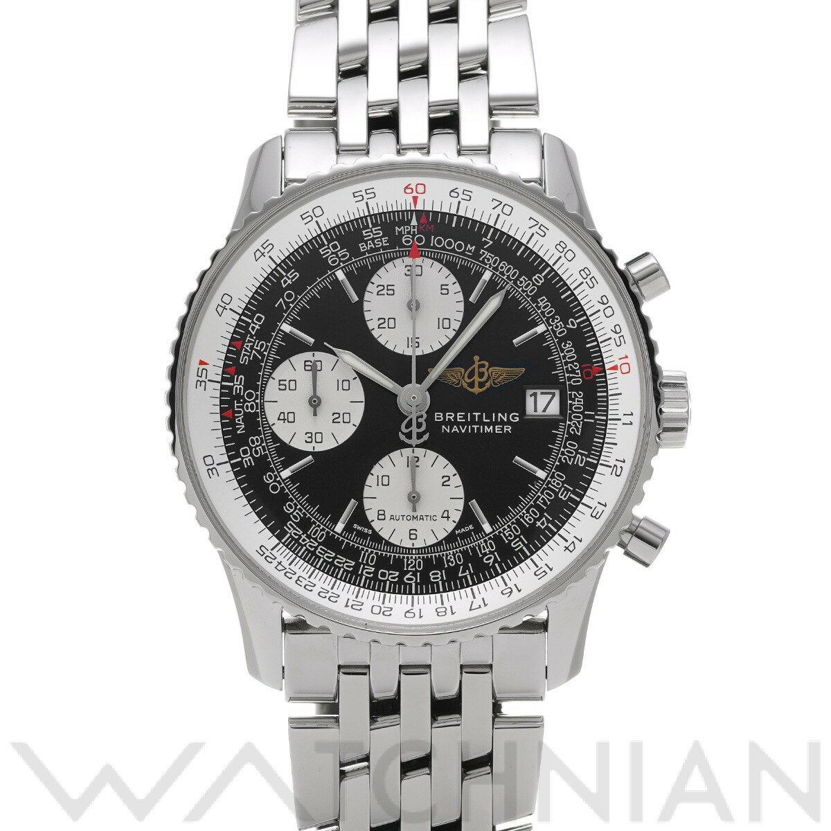 【中古】 ブライトリング BREITLING オールド ナビタイマー A142B02NP ブラック/シルバー メンズ 腕時計