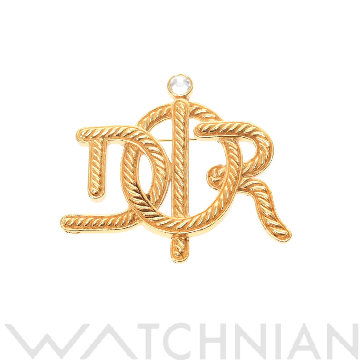 【中古】 ディオール Dior ゴールド GP/ラインストーン レディース ブローチのサムネイル
