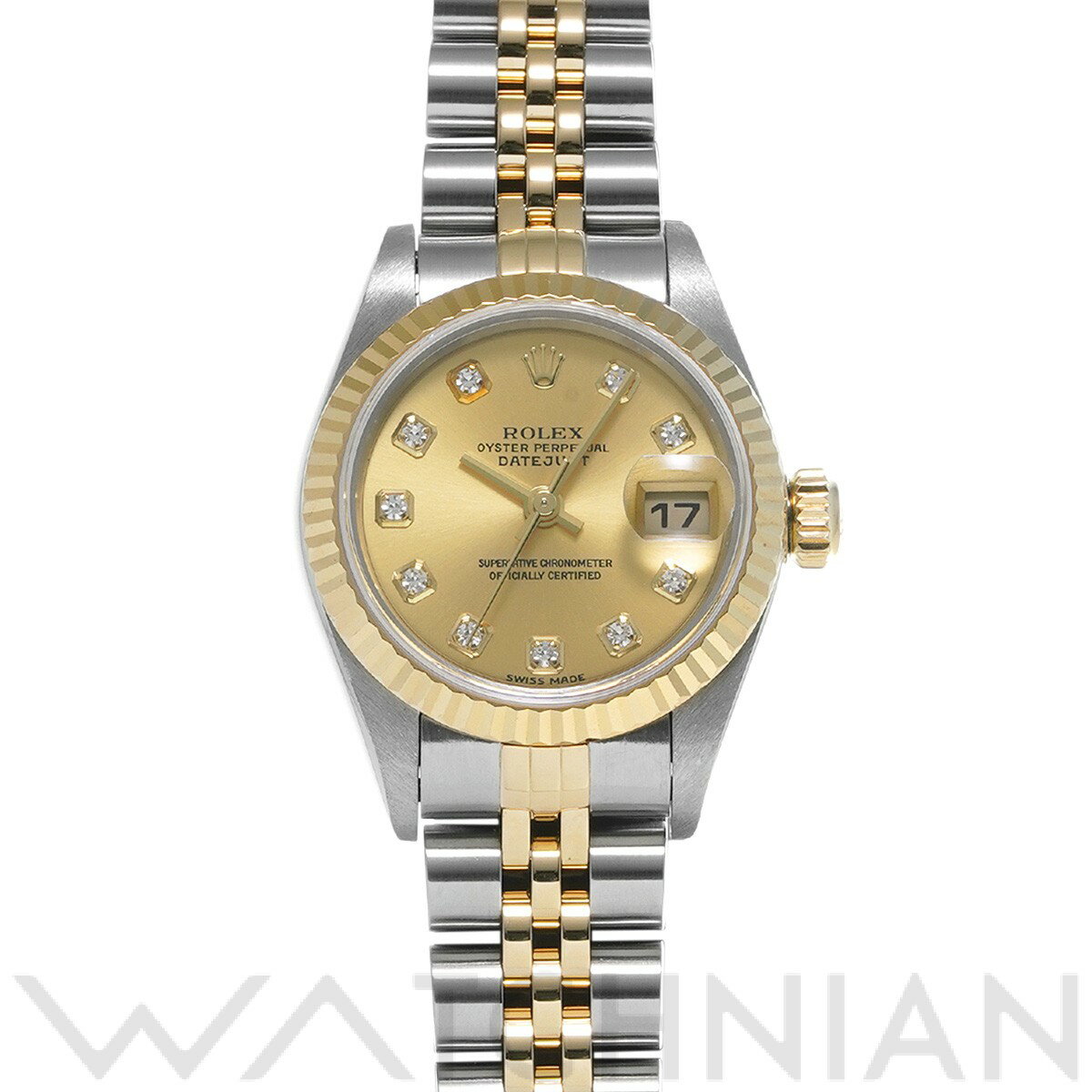 【中古】 ロレックス ROLEX デイトジャスト 79173G K番(2001年頃製造) シャンパン/ダイヤモンド レディース 腕時計