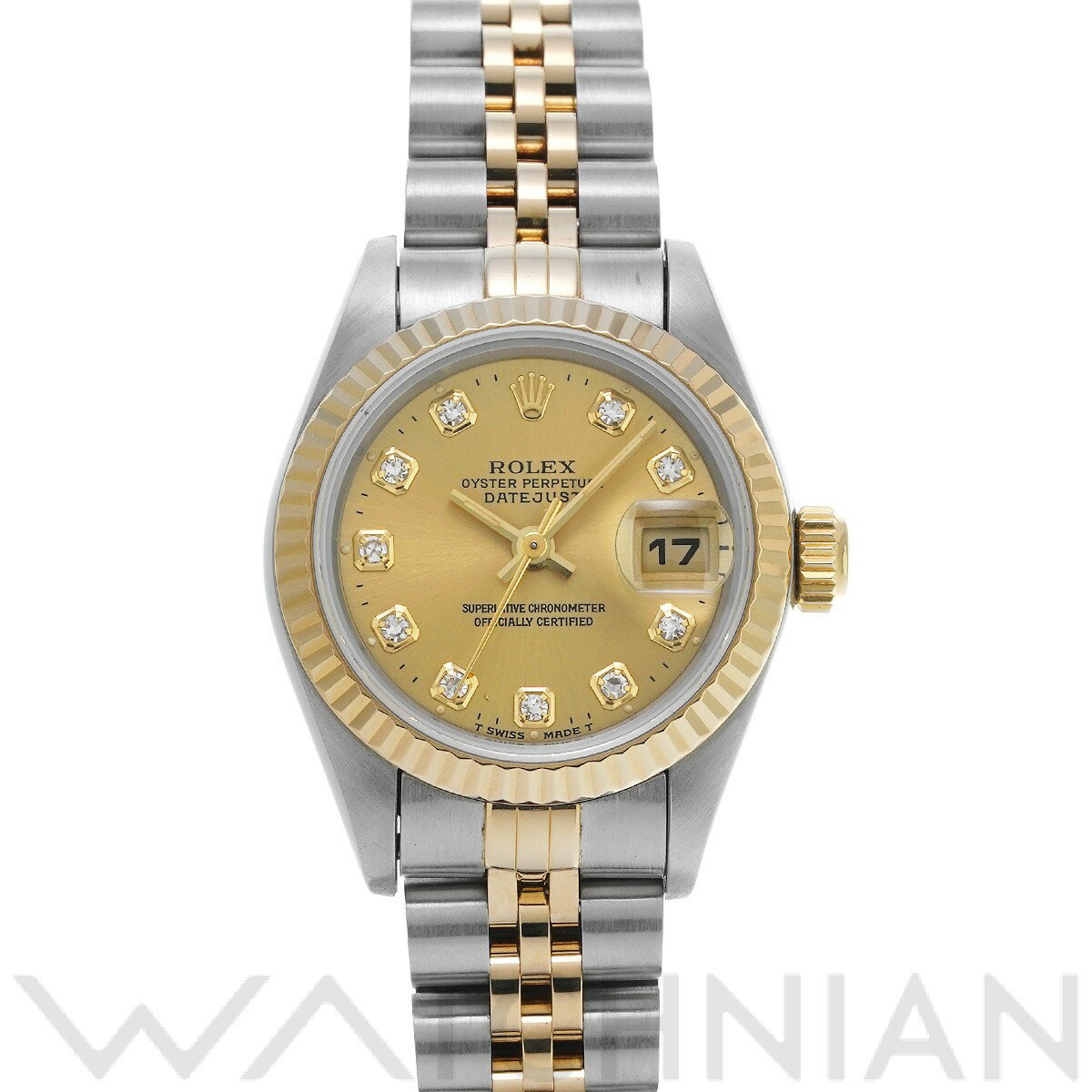 【中古】 ロレックス ROLEX デイトジャスト 69173G W番(1995年頃製造) シャンパン/ダイヤモンド レディース 腕時計