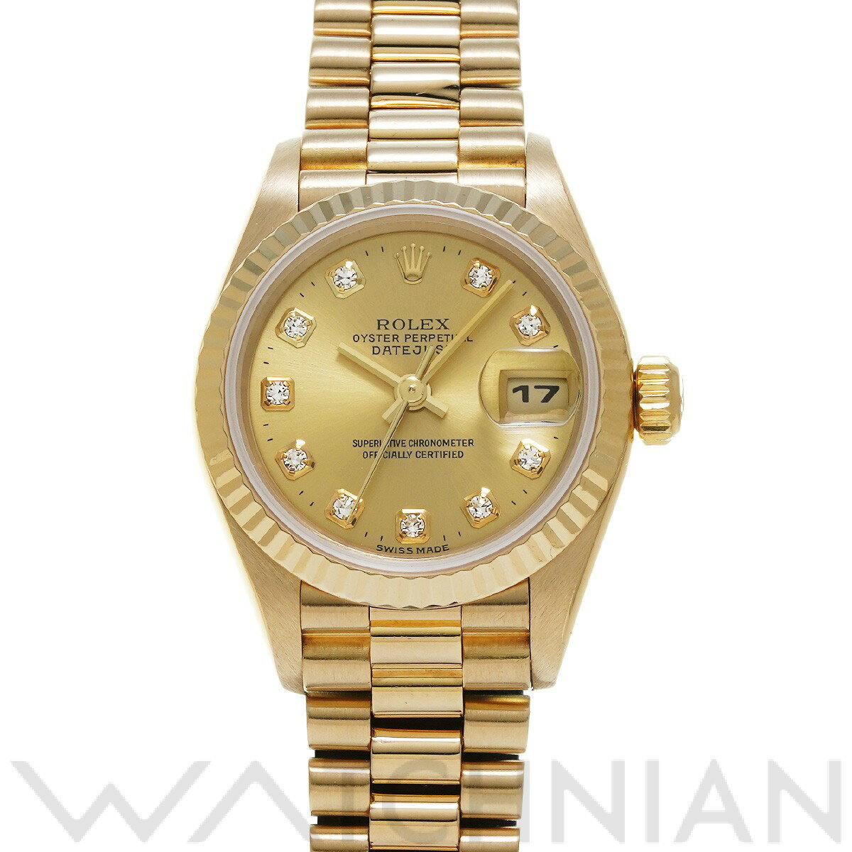 【中古】 ロレックス ROLEX デイトジャスト 69178G U番(1997年頃製造) シャンパン/ダイヤモンド レディース 腕時計