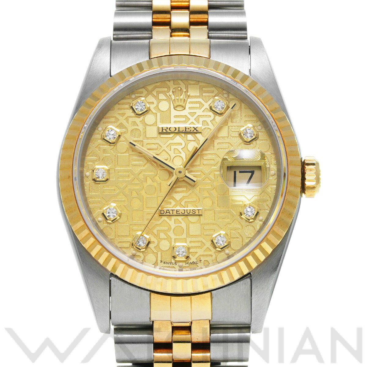 【中古】 ロレックス ROLEX デイトジャスト 16233G S番(1994年頃製造) シャンパンコンピュータ/ダイヤモンド メンズ 腕時計