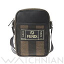 【4種選べるクーポン＆P2倍 4/20】【ローン60回払い無金利】【中古】 フェンディ FENDI ぺカン柄 ブラウン/ブラック/シルバー金具 7VA456 レザー/キャンバス レディース ショルダーバッグ