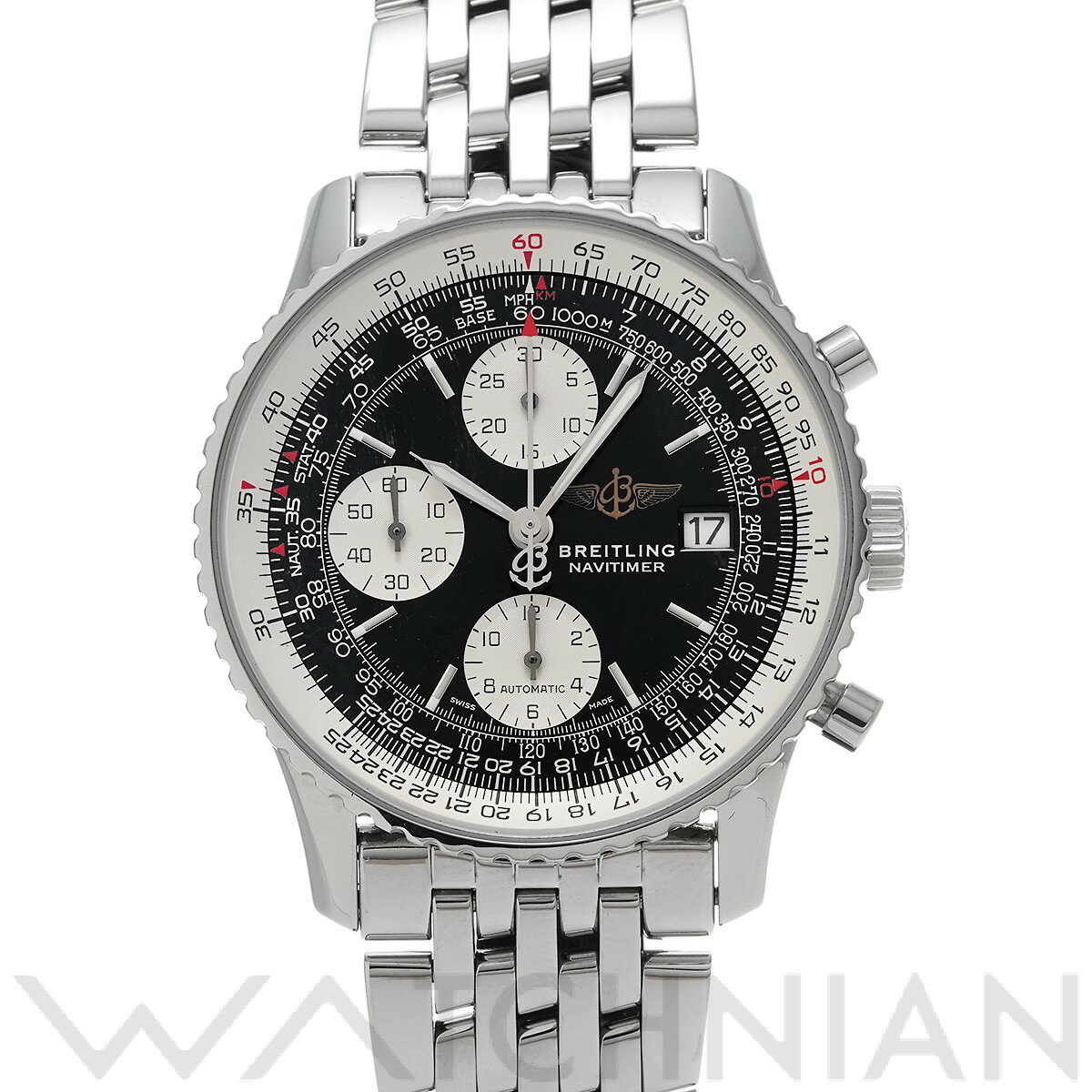 【中古】 ブライトリング BREITLING オールド ナビタイマー A13322 ブラック/シルバー メンズ 腕時計