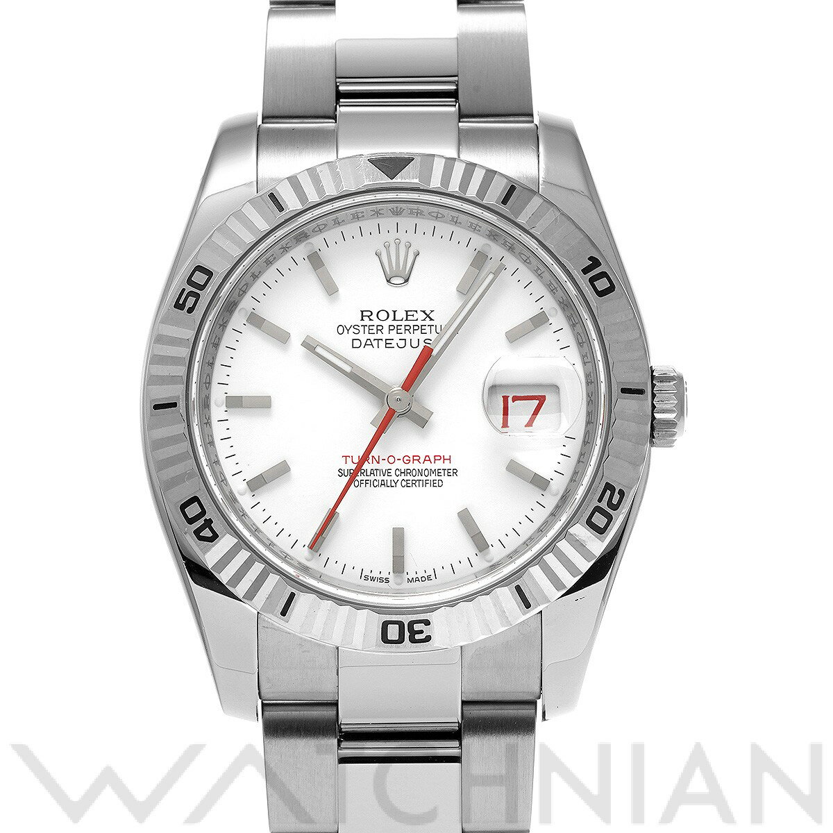 【5種選べるクーポン】【ローン60回払い無金利】【中古】 ロレックス ROLEX デイトジャスト ターノグラフ 116264 Z番(2007年頃製造) ホワイト メンズ 腕時計