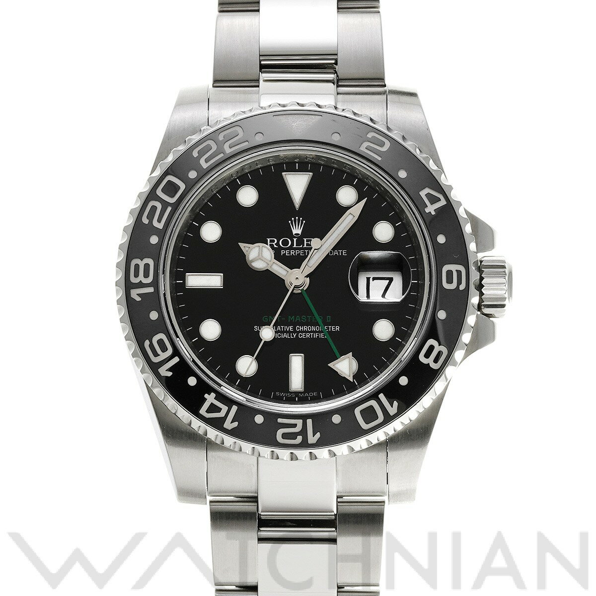 【中古】 ロレックス ROLEX GMTマスターII 116710LN M番(2008年頃製造) ブラック メンズ 腕時計