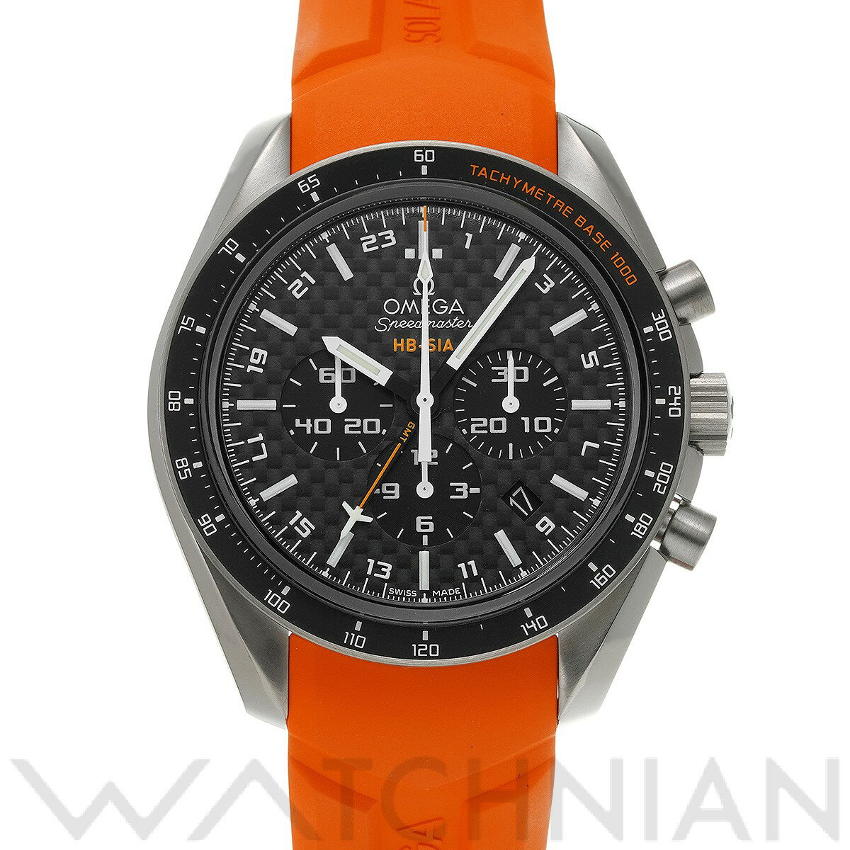 【中古】 オメガ OMEGA スピードマスター HB-SIA コーアクシャル GMT 321.92.44.52.01.003 ブラックカーボン メンズ 腕時計