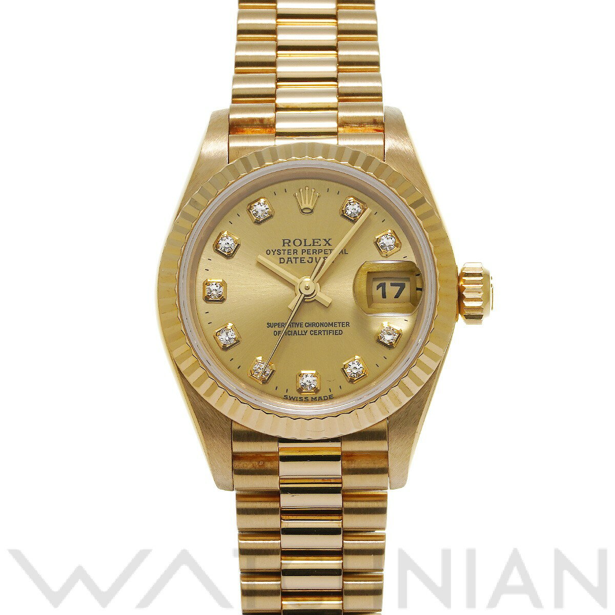 【中古】 ロレックス ROLEX デイトジャスト 69178G U番(1997年頃製造) シャンパン/ダイヤモンド レディース 腕時計