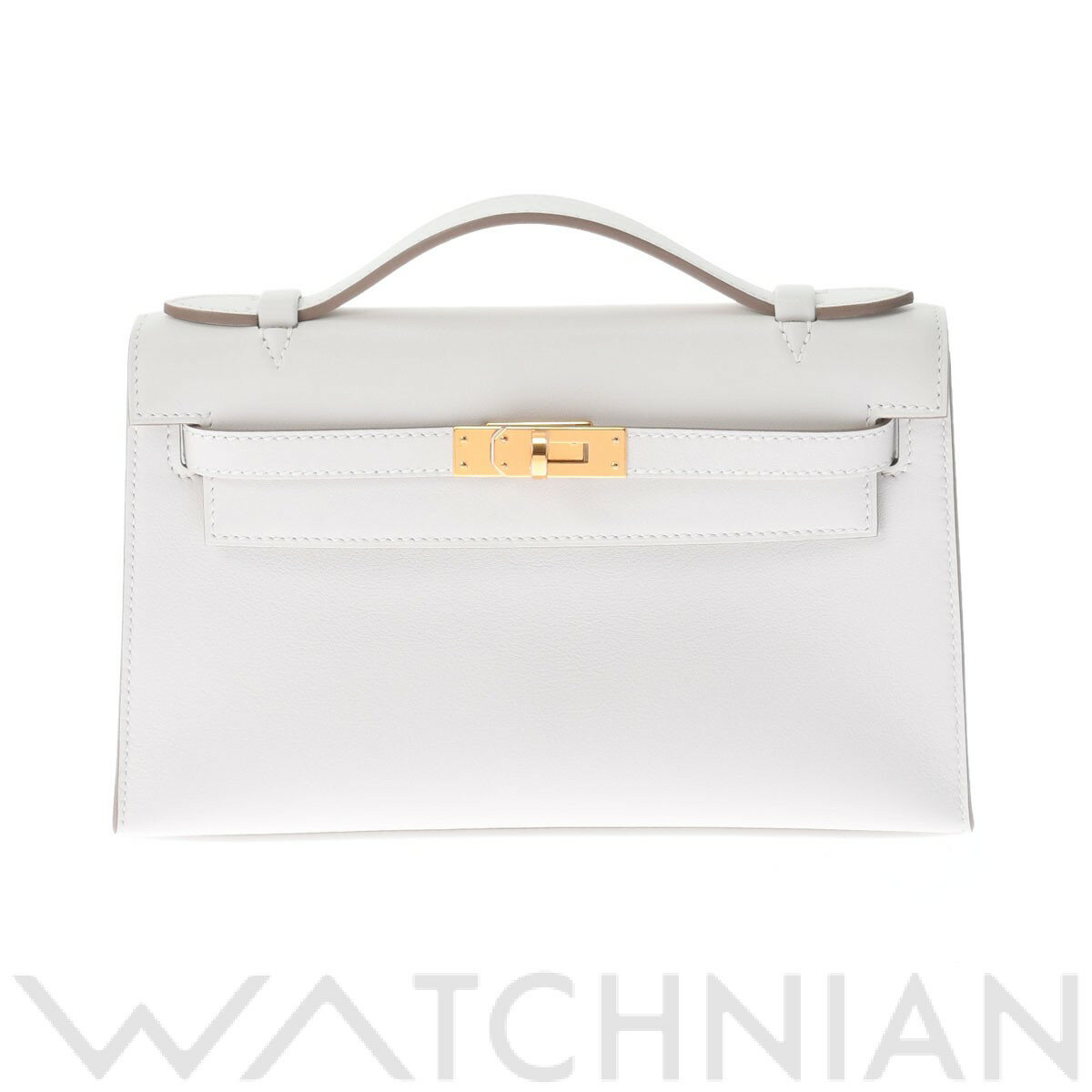 【未使用】 エルメス HERMES ポシェットケリー ニューホワイト/ゴールド金具 ヴォースイフト レディース ハンドバッグのサムネイル