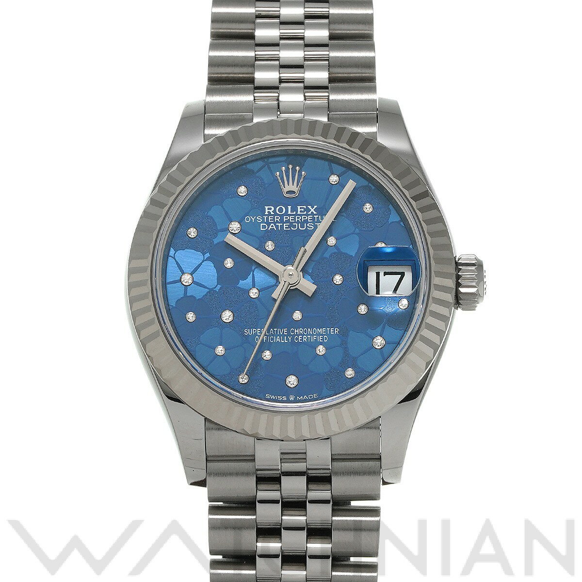 【4種選べるクーポン＆P2倍 5/20】【ローン60回払い無金利】【中古】 ロレックス ROLEX デイトジャスト 31 278274 ランダムシリアル アズーロブルー フローラルモチーフ ユニセックス 腕時計