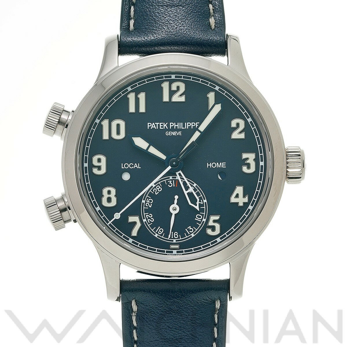 【4種選べるクーポン＆P2倍 5/10】【ローン60回払い無金利】【中古】 パテック フィリップ PATEK PHILIPPE カラトラバ パイロット トラベルタイム 7234G-001 ブルー レディース 腕時計