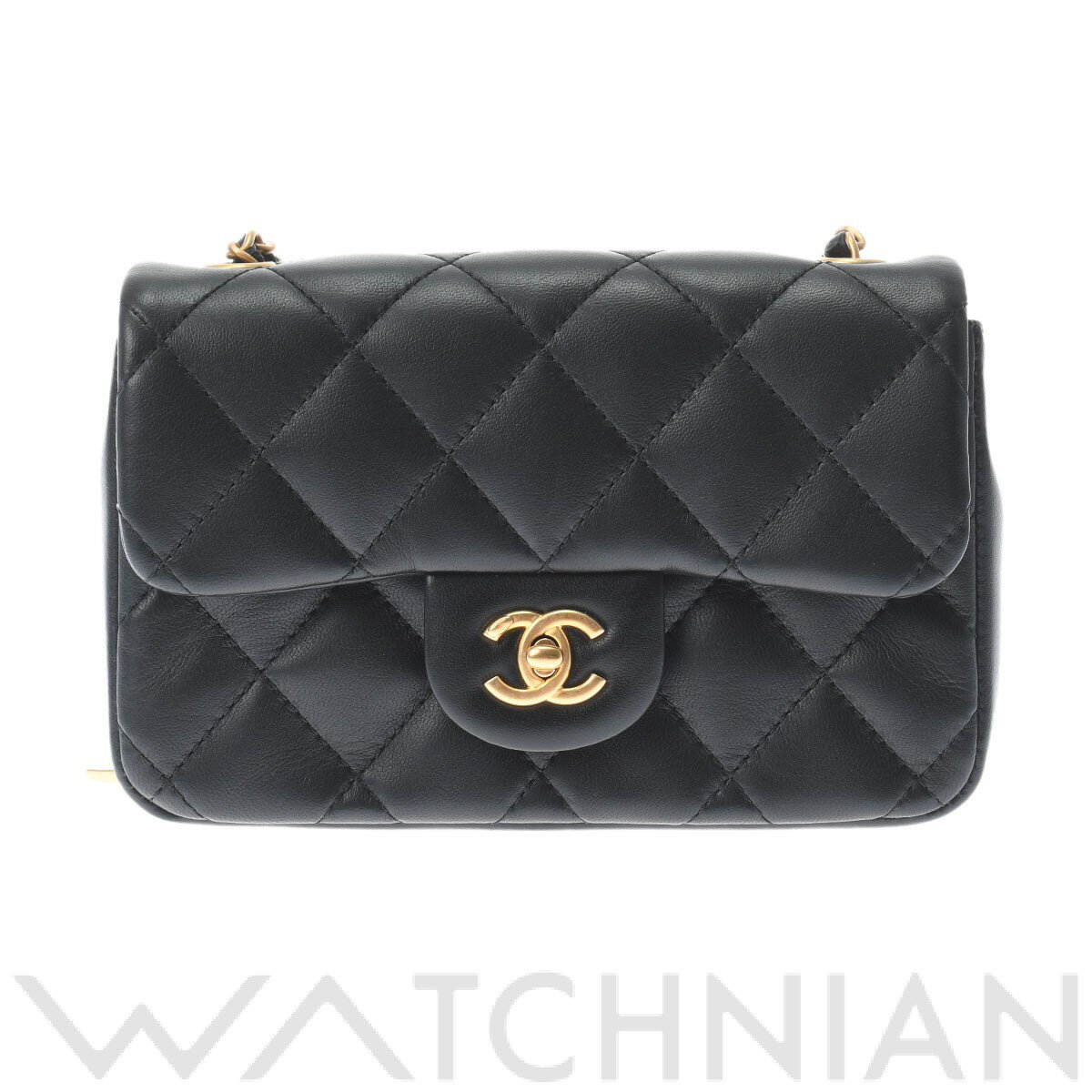 【4種選べるクーポン】【ローン60回払い無金利】【中古】 シャネル CHANEL マトラッセ ミニフラップバッグ ブラック/ゴールド金具 ラムスキン レディース ショルダーバッグ