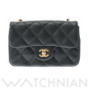 【ローン60回払い無金利】【中古】 シャネル CHANEL マトラッセ ミニフラップバッグ ブラック/ゴールド金具 ラムスキン レディース ショルダーバッグ