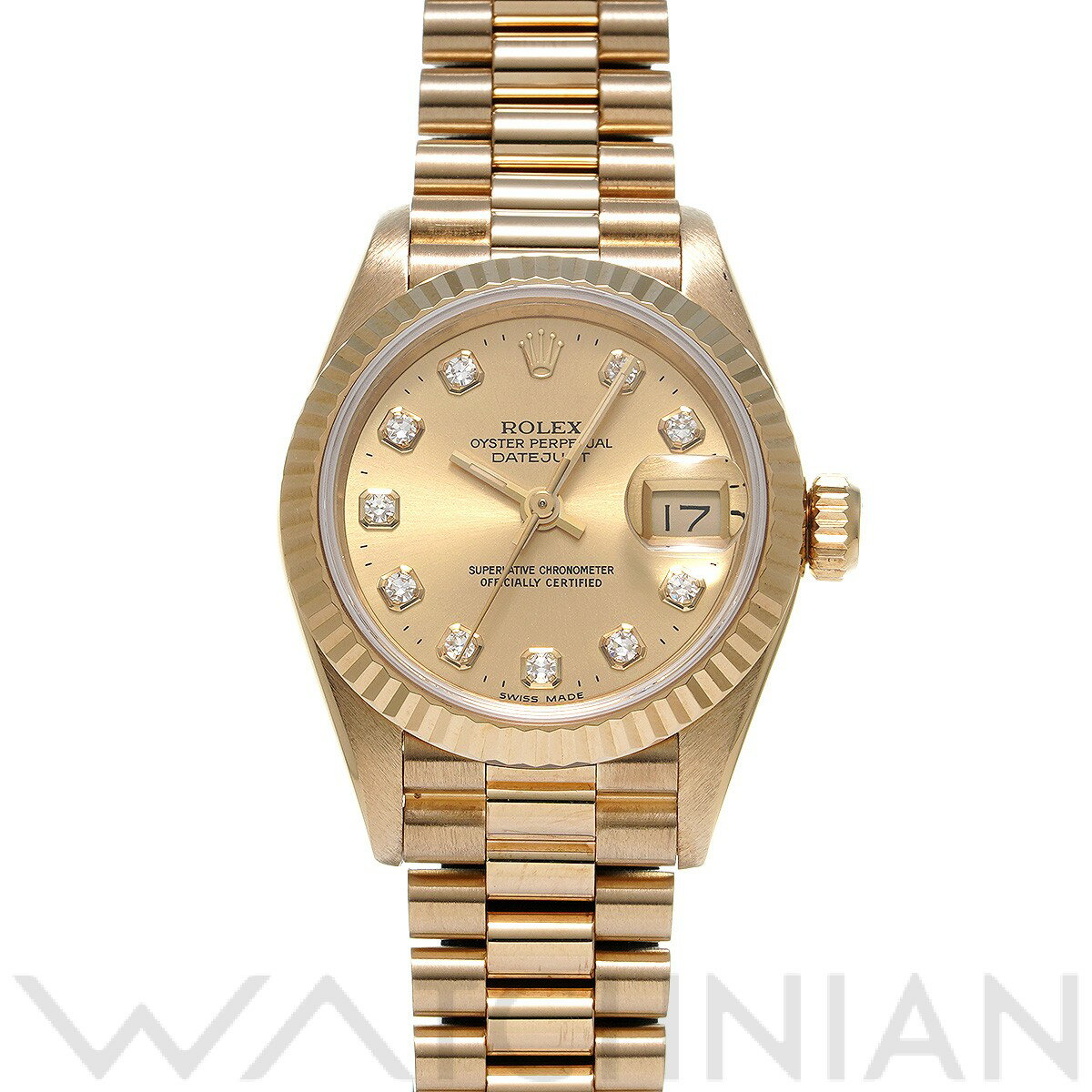 【中古】 ロレックス ROLEX デイトジャスト 69178G E番(1991年頃製造) シャンパン/ダイヤモンド レディース 腕時計