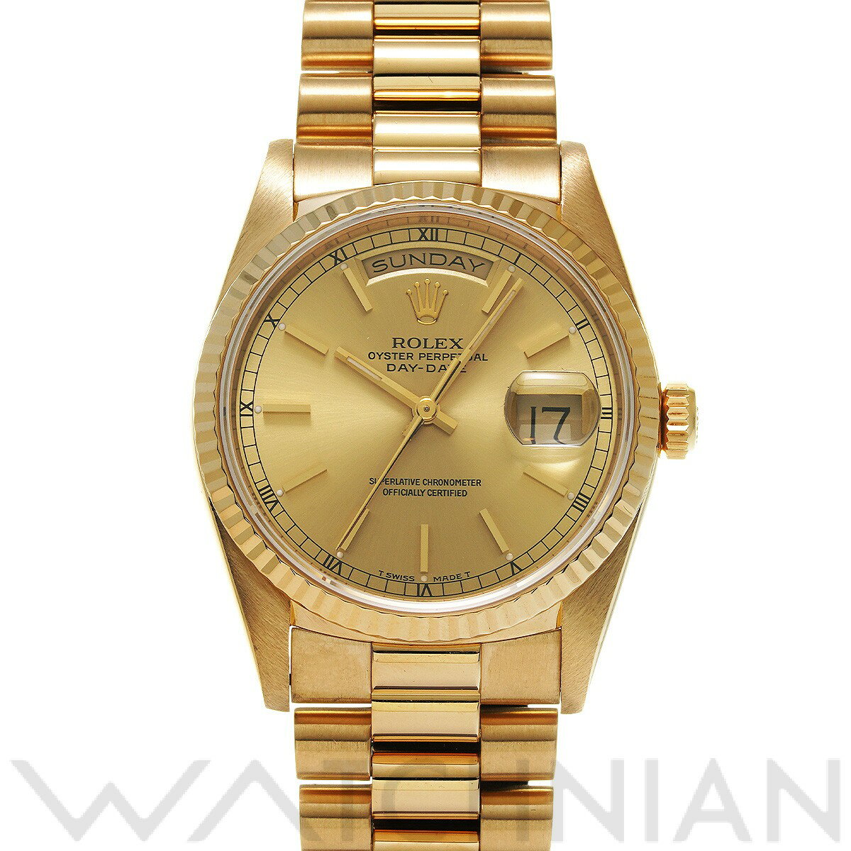 【中古】 ロレックス ROLEX デイデイト 18238 L番(1989年頃製造) シャンパン メンズ 腕時計