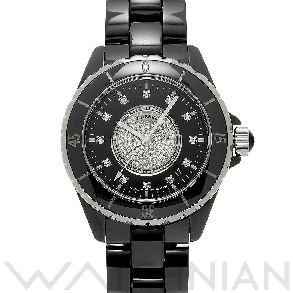 シャネル CHANEL J12 38MM H1757 ブラック/ダイヤモンド メンズ 腕時計 シャネ ...